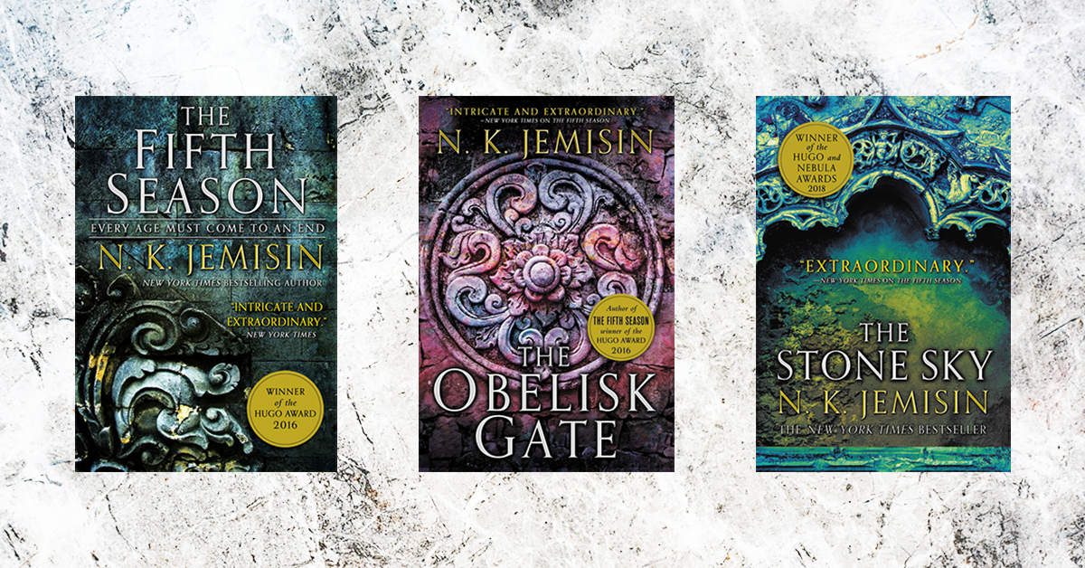Image result for The Fifth Season, The Obelisk Gate, and The Stone Sky by N.K. Jemisin